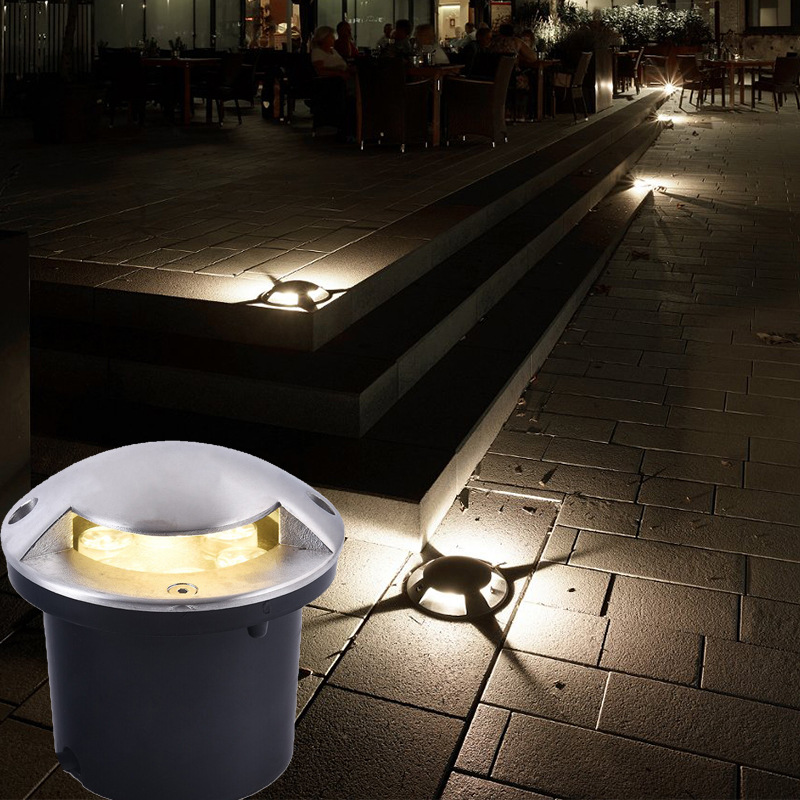 Stainless steel light-transmitting led embedded outdoor waterproof floor lamp, 3w floor lamp, one-side light-emitting ground lamp full figure