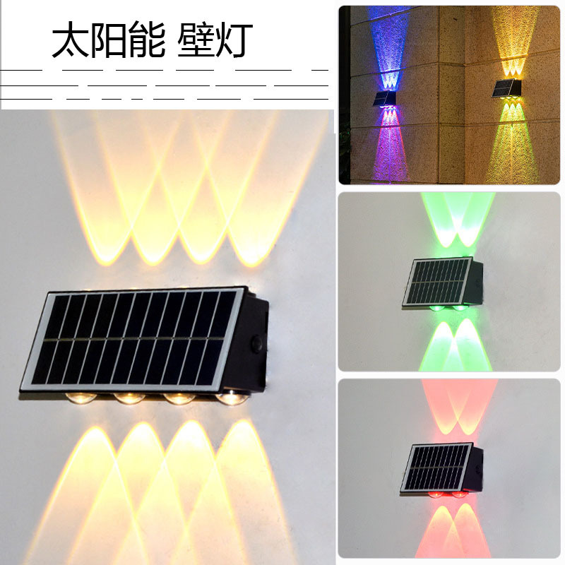 Outdoor solar wall lamps, up-and-down luminous wall-washing lamps, outdoor corridor lighting street lamps, garden lamps, wall lamps Application Scenario