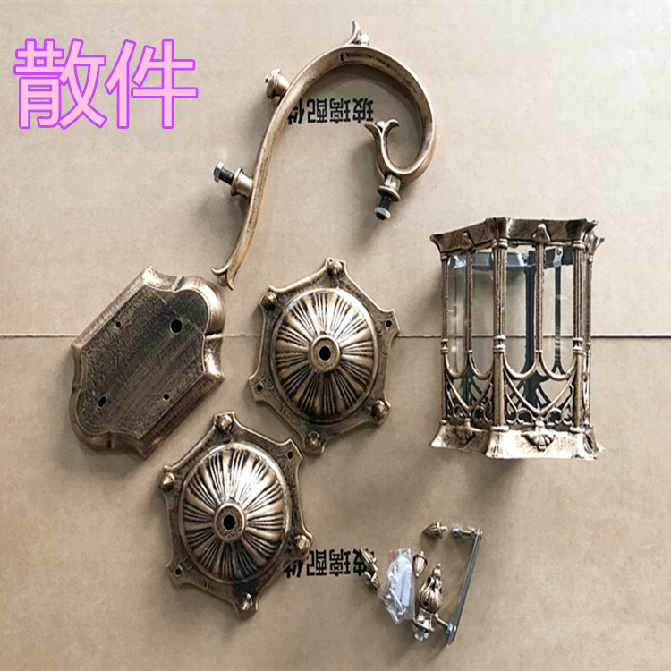 European-style outdoor wall lamps, waterproof garden lighting fixtures, creative American retro outdoor balcony, exterior wall, corridor, staircase details Picture