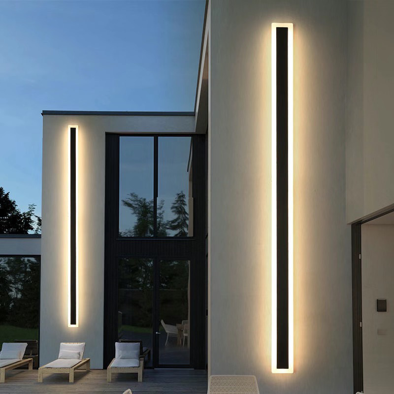 led long strip wall lamp, outdoor waterproof garden lamp, minimalist villa exterior wall, bedroom, balcony, corridor simple and fashionable lamp full figure