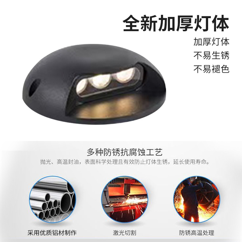 led outdoor waterproof and dustproof ultra-bright energy-saving turtle-back light, park scenic area running track seven-color side-illuminated walkway light details Picture