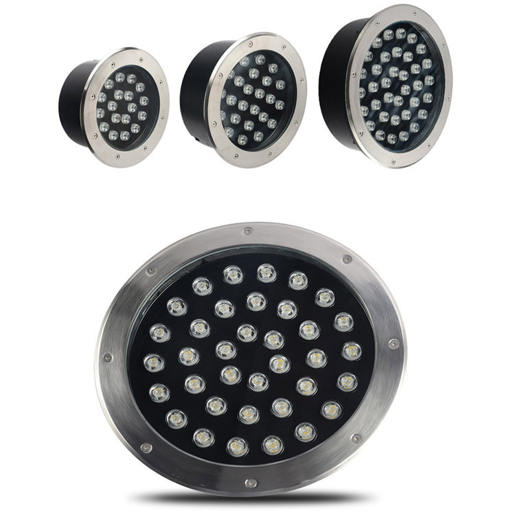 304 stainless steel led underwater ground light, 12v24V embedded swimming pool pool spotlight, rgb seven-color fountain light Specification drawing
