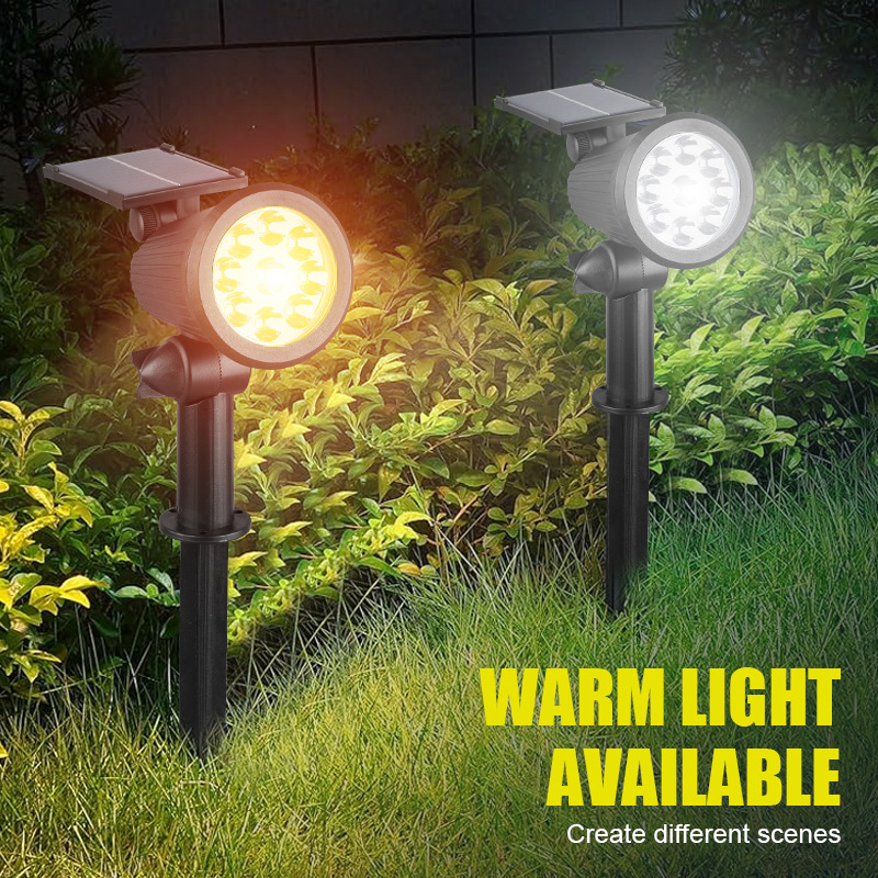 Solar spotlights, outdoor light-controlled waterproof ground plug lawn lights, household outdoor landscape courtyard lights, garden tree lighting lights full figure