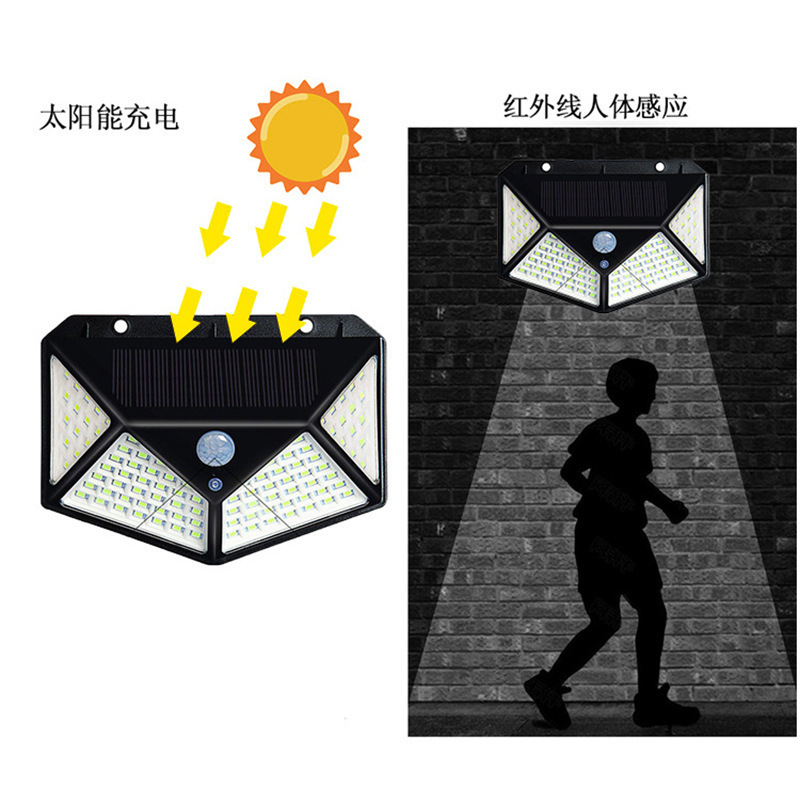 led solar wall lamps, outdoor waterproof garden lamps, garden human-sensing wall lamps, household outdoor light-controlled street lamps details Picture