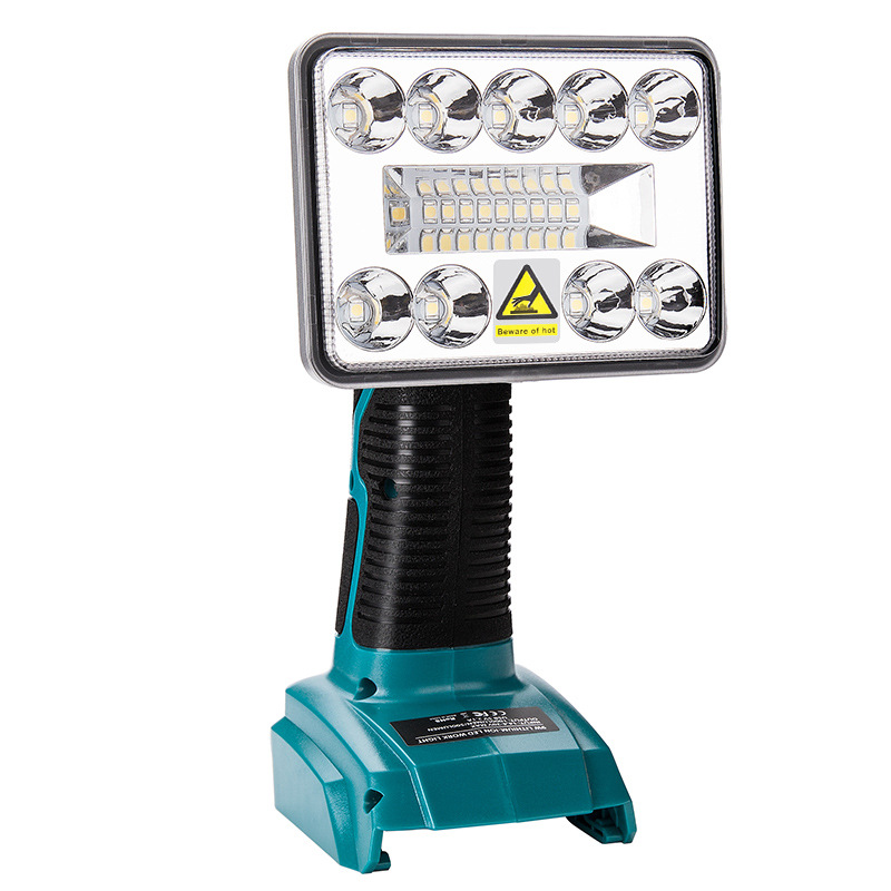 The LED light is suitable for the 14.4/18V lithium battery outdoor long-range 3-inch lamp from Mivochi, Dewei, Makita, Bosch and Black & Silver Artisan Specification drawing