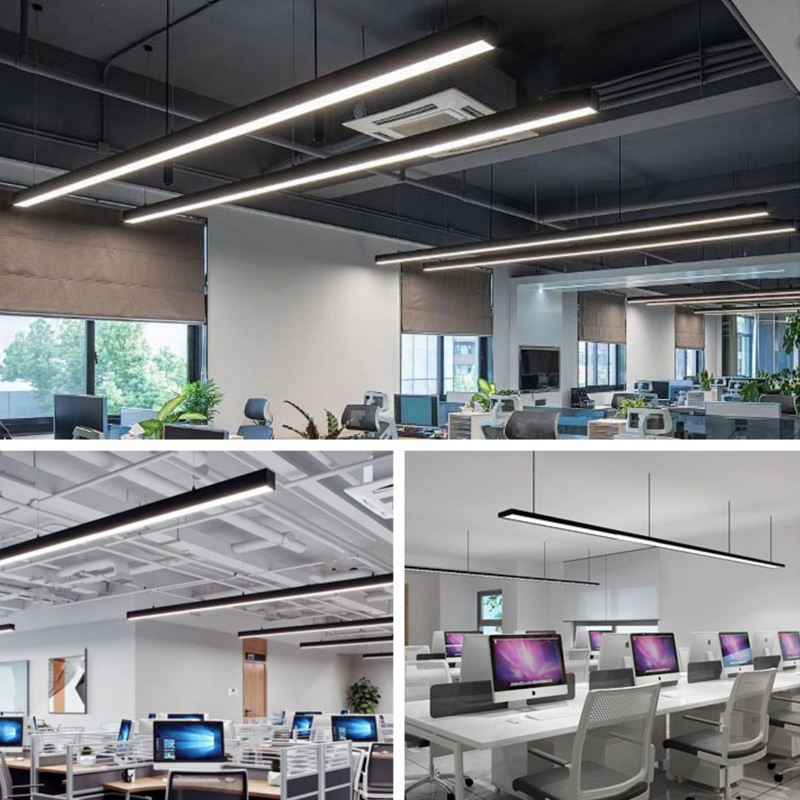 High-efficiency long strip lights, led office lights, gym strip lights, classroom and shopping mall square tube lights, office hanging line lights Application Scenario