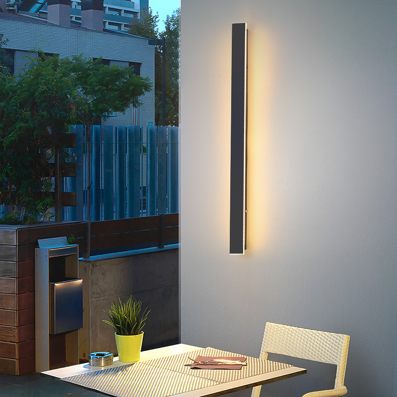 Led wall lamp, outdoor waterproof long strip wall lamp, corridor and passage lighting environment background, simple strip wall lamp BD63 details Picture