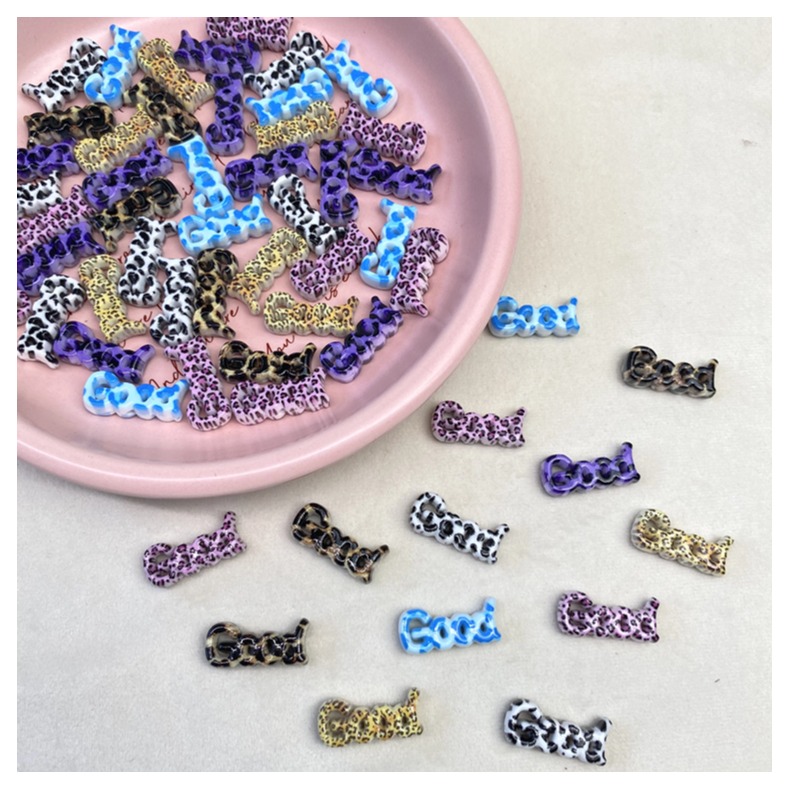 亚克力印花双面斑点豹纹diy/手机链钥匙扣饰品配件材料散珠详情5