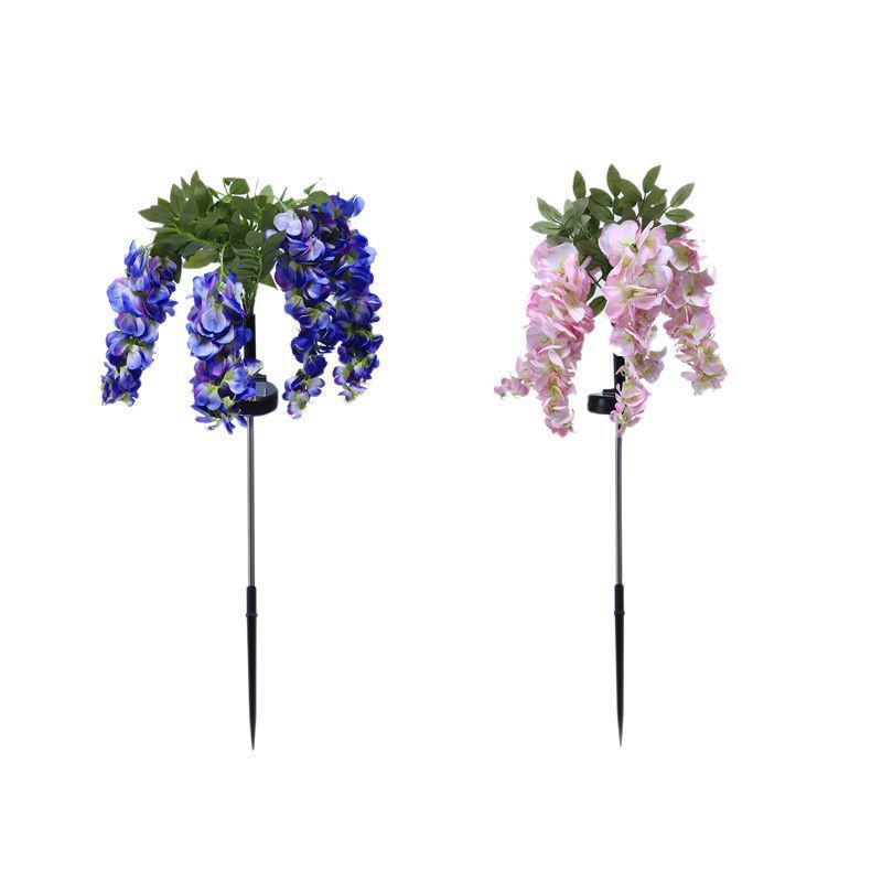 Solar-powered ground insert lamp, simulating wisteria, snow lotus, lily, butterfly flower, outdoor courtyard lawn decorative lamp Item Picture