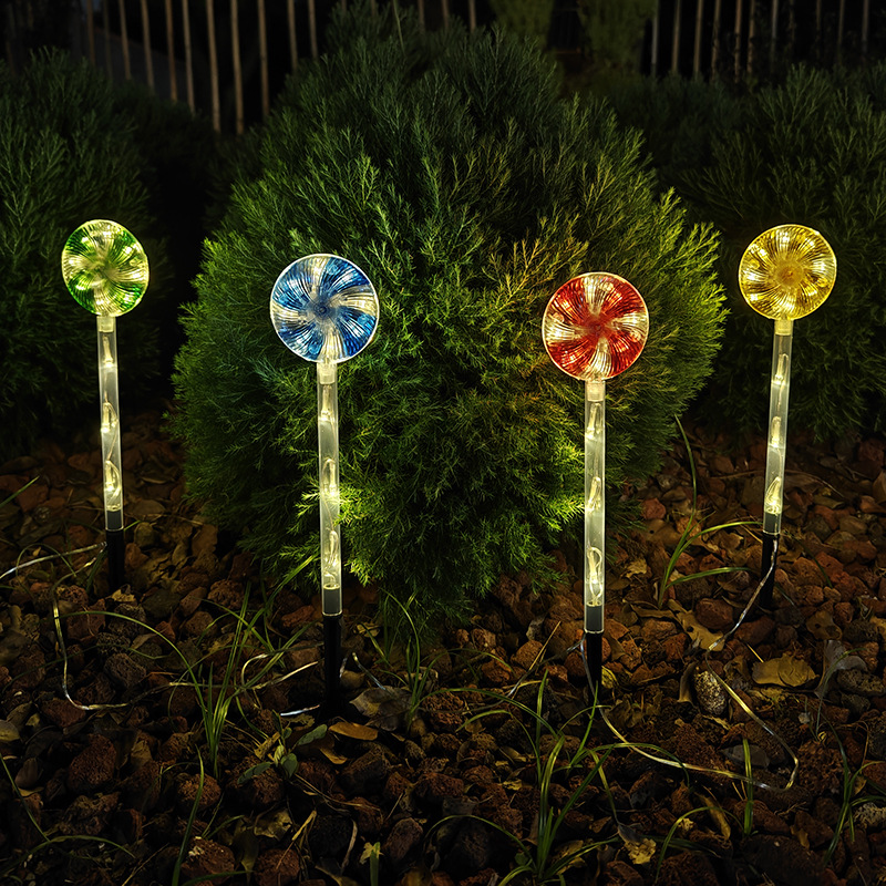 Solar-powered colorful candy lollipop lights, Christmas lawn and garden decoration LED ground stick ambient lights Application Scenario