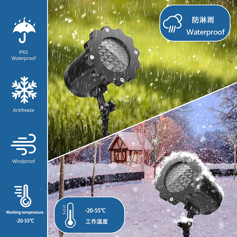 New LED blizzard snowflake outdoor lawn projection light Christmas party decorative snowflake light details Picture