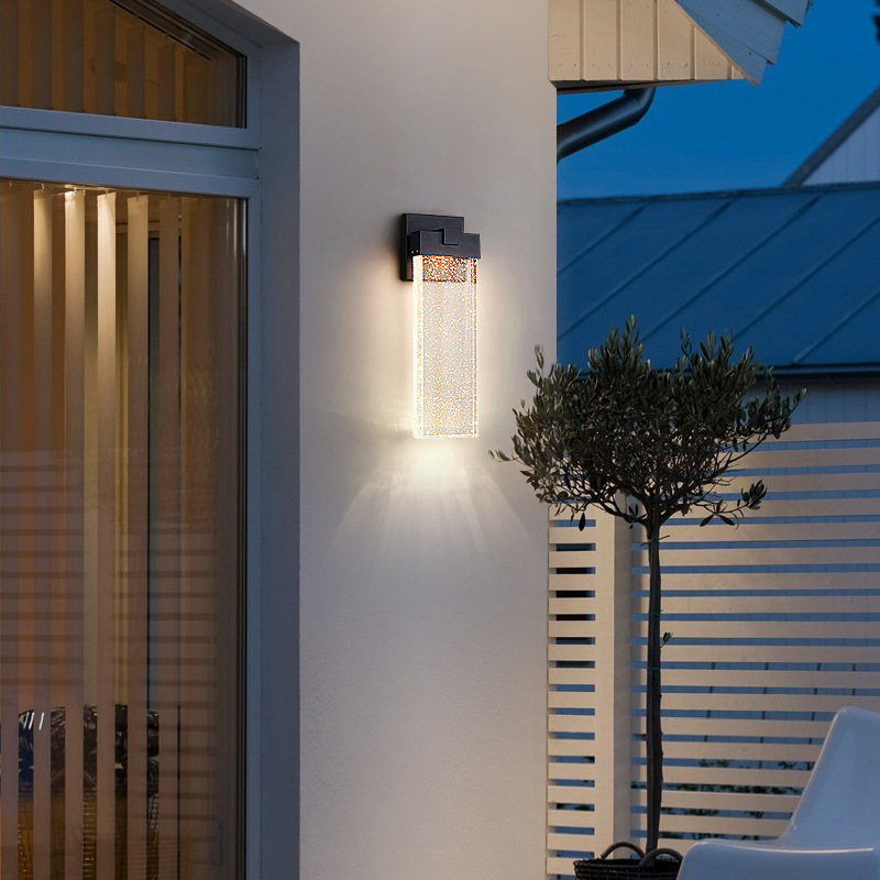 Outdoor waterproof wall lamps, crystal lamps, simple and modern ultra-bright courtyard lamps, balcony terrace, villa entrance door wall lamps Specification drawing