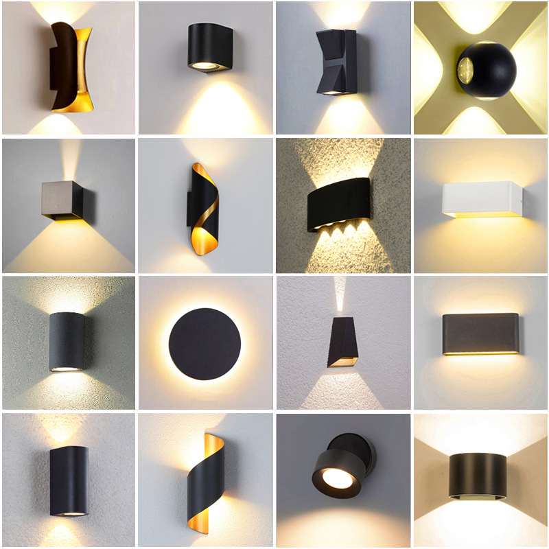 Cross-border modern and simple outdoor waterproof wall lights, villa exterior walls, courtyard double-head spotlights, corridor and bedside decorative lights full figure