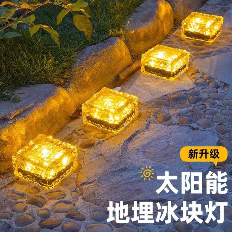 Solar lawn lights, garden lights, outdoor waterproof buried lights, garden lawn arrangement, balcony decoration, garden ice bricks Specification drawing