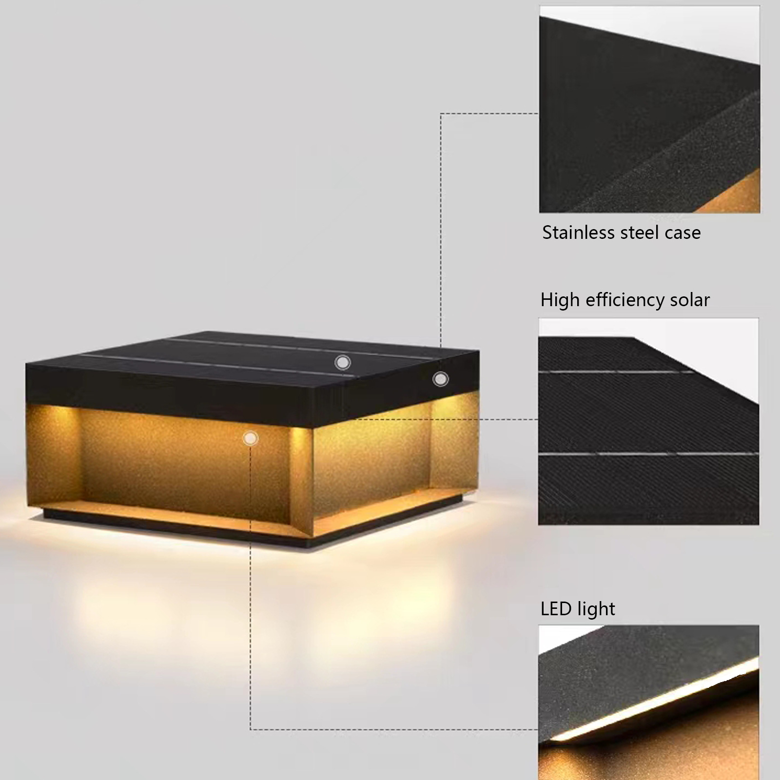 Outdoor lamps, solar column head lamps, outdoor waterproof garden lamps, Chinese-style door column lamps, villa entrance wall column lamps Item Picture