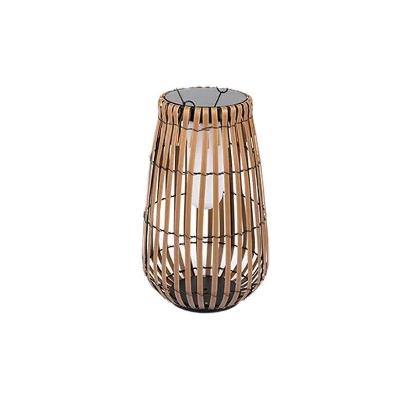 Solar-powered rattan lawn light, portable lantern, floor-standing courtyard decorative light, portable villa garden waterproof atmosphere light Item Picture