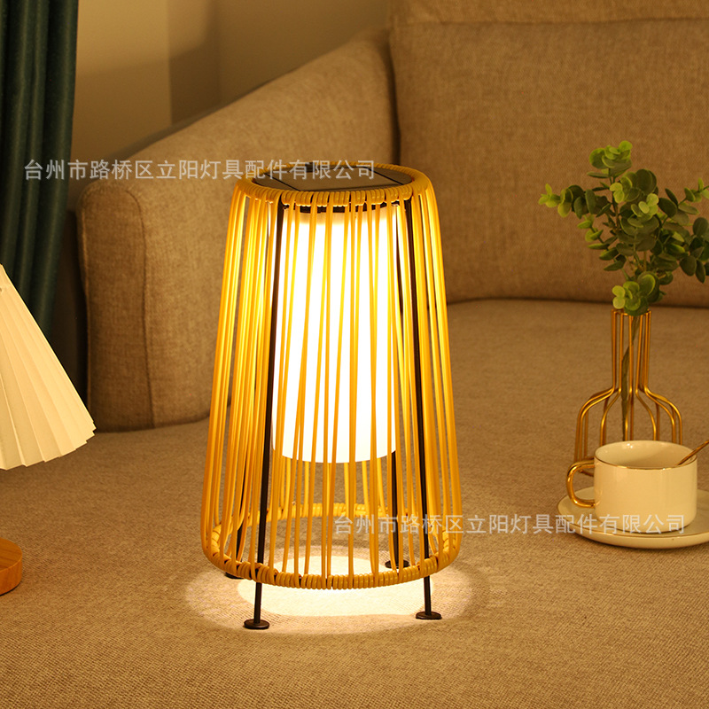 Solar-powered ironwork garden lights, outdoor waterproof rattan weaving lights, villa garden atmosphere decorative lights, solar-powered lawn lights full figure