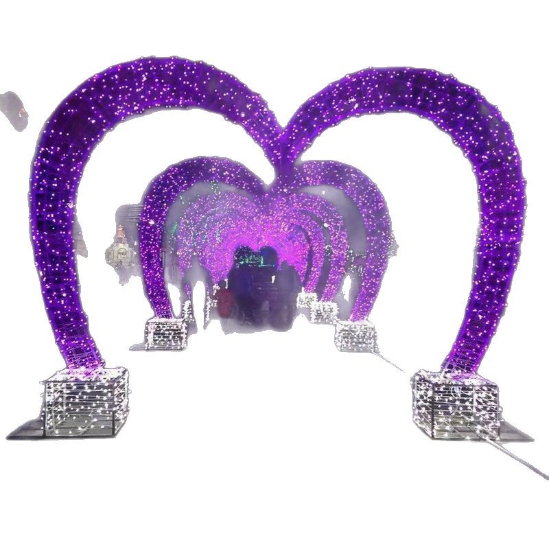 LED heart-shaped corridor arch-shaped lights, time tunnel outdoor lighting festival, park festival decorative lights, landscape lights Item Picture
