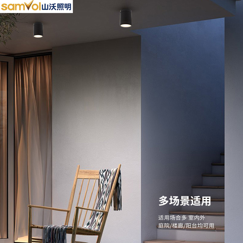 Outdoor waterproof downlight, exposed outdoor ceiling, storefront, embedded balcony, corridor, floodlight, strong light Item Picture