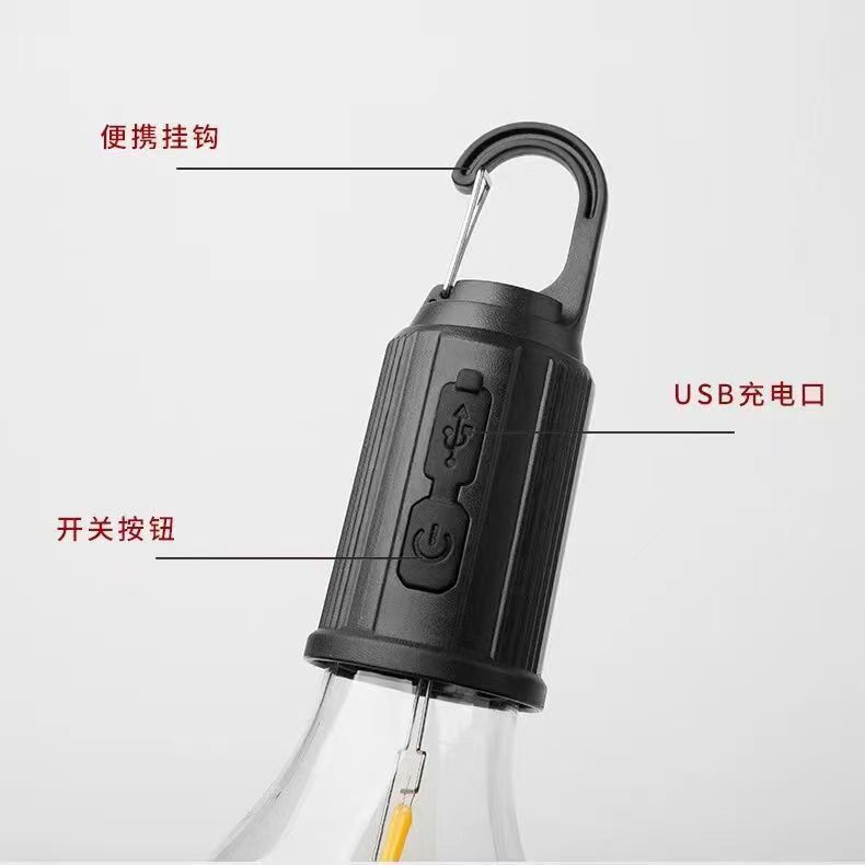 Cross-border multi-functional tungsten filament bulb lamp, outdoor camping tent lamp, ambient lamp, USB charging, retro LED bulb details Picture