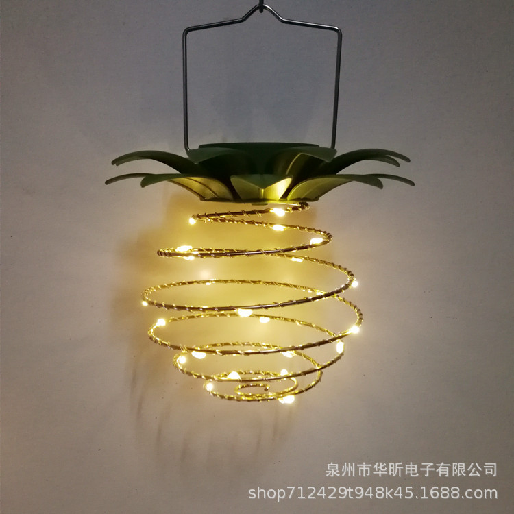 Cross-border outdoor solar garden lamp head pendant lamp, pineapple lamp, solar garden atmosphere lamp, solar decorative lamp full figure