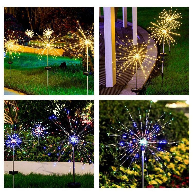Solar smoke lantern, outdoor waterproof lamp, atmosphere hanging tree, scenic area lighting project, ground plug-in smoke lantern, copper wire lamp Specification drawing