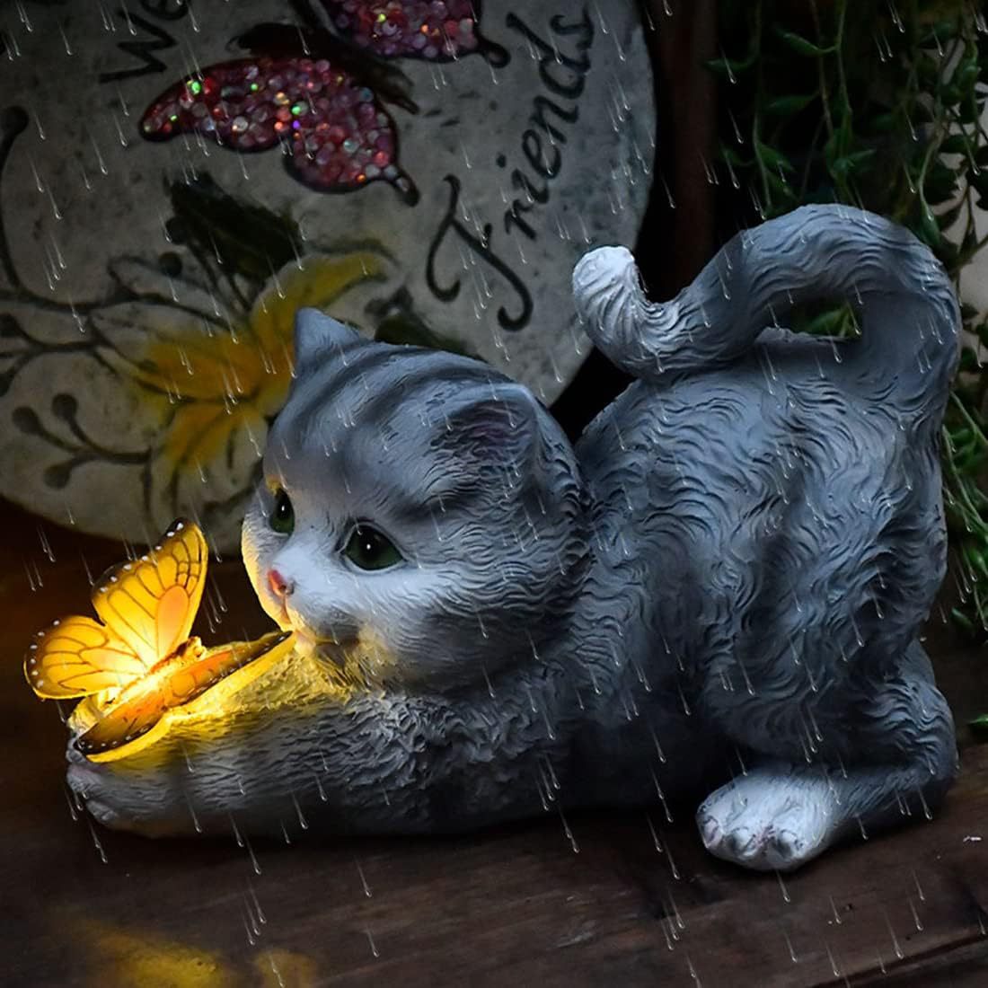 Cross-border solar garden cat statue lamps, resin courtyard lamps, lawn resin handicrafts, animal statue ornaments Application Scenario