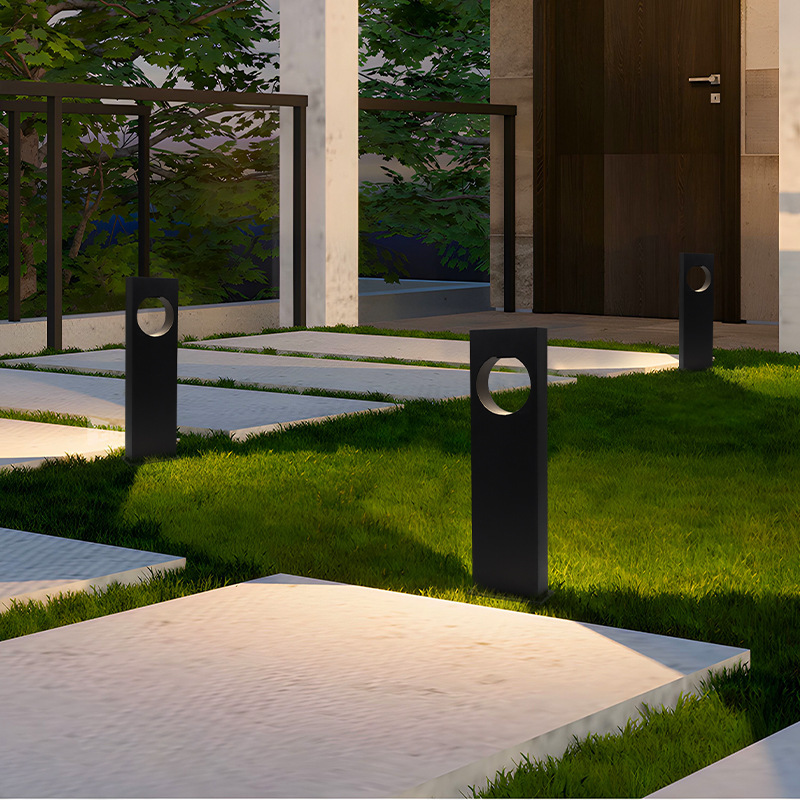 Jingliming square lawn light, solar modern outdoor waterproof garden lawn light, villa courtyard ground plug-in type Specification drawing