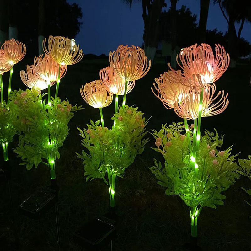 Solar-powered Red spider lily ground insert lights, cross-border best-selling outdoor waterproof decorative lights, lawn and courtyard atmosphere simulation flower lights Application Scenario