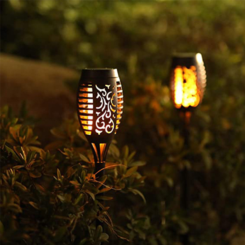 Solar led flame lights, cross-border creative torches, outdoor sensor lights, garden and courtyard ground insert decorative landscape lights Specification drawing