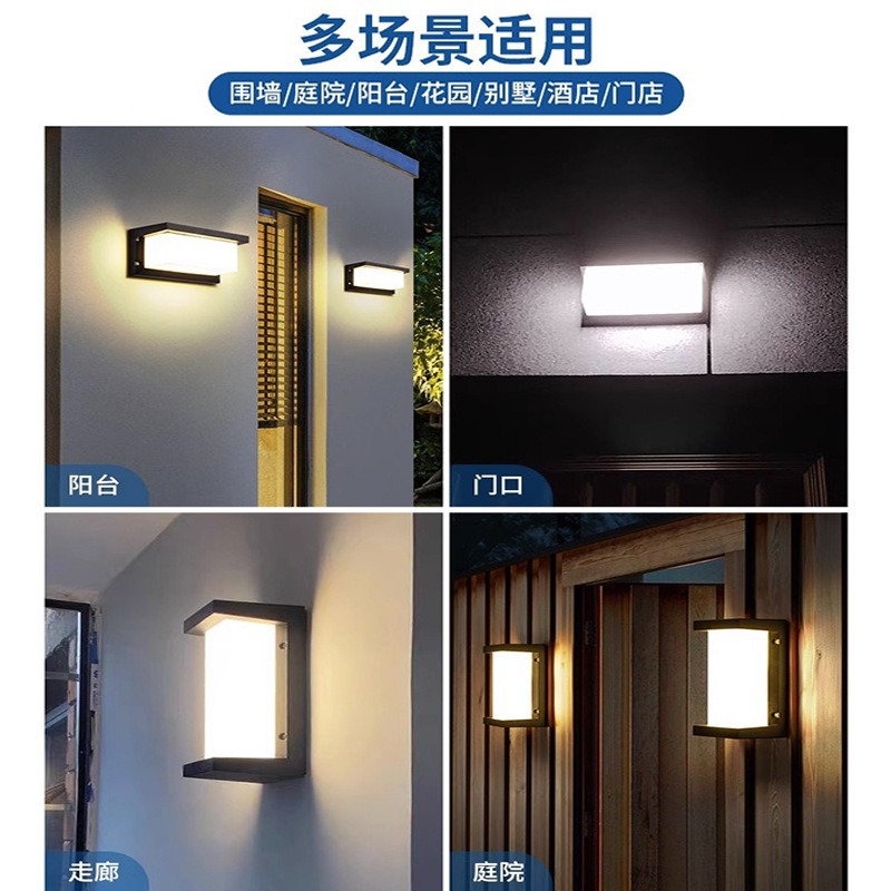 Outdoor wall lamp smart light control human body sensor led wall lamp, Amazon simple style solar waterproof wall lamp Application Scenario