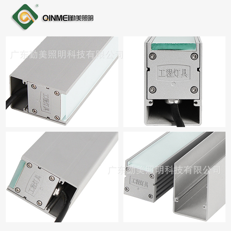 Outdoor waterproof square buried light, square floor tile light, RGB full-color color-changing ground linear light strip Specification drawing