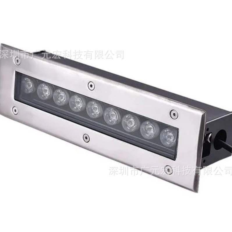 LED rectangular ground lights 6W, 12W, 18W, 24W, 36W underwater seven-color lights, stainless steel AC24V embedded RGB full figure