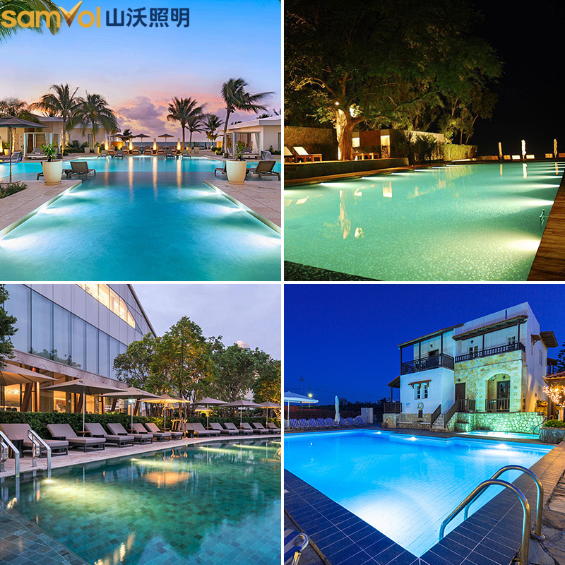 Swimming pool light, underwater wall light, seven-color underwater light, ultra-thin light, wall-mounted underwater lighting, special light for swimming pools details Picture