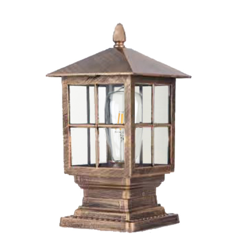 Factory direct sales of simple aluminum outdoor column head lamps, waterproof and rust-proof garden lamps, villa garden fence lamps, lawn lamps Specification drawing