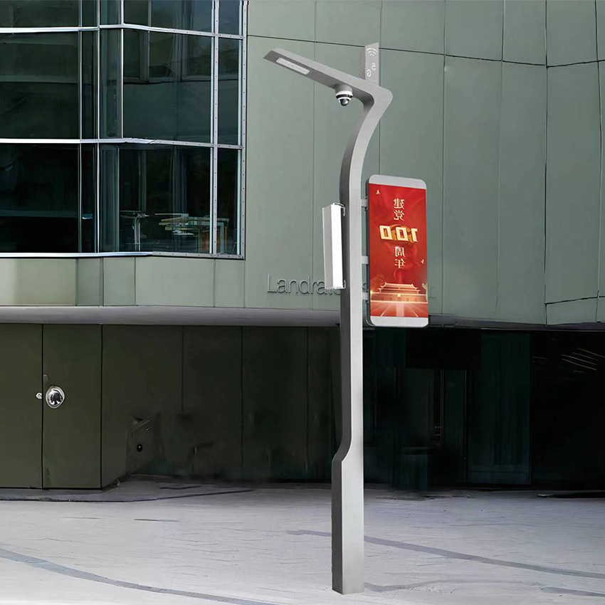 Factory wholesale LED smart street lamps, led display screens, outdoor community, park, road environment detection and monitoring lamp poles Application Scenario