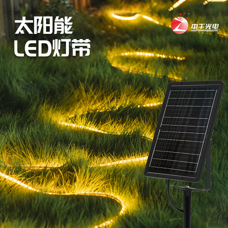 Amazon cross-border best-selling solar light strips, outdoor courtyard park LED light strips, night market camping atmosphere light strips full figure
