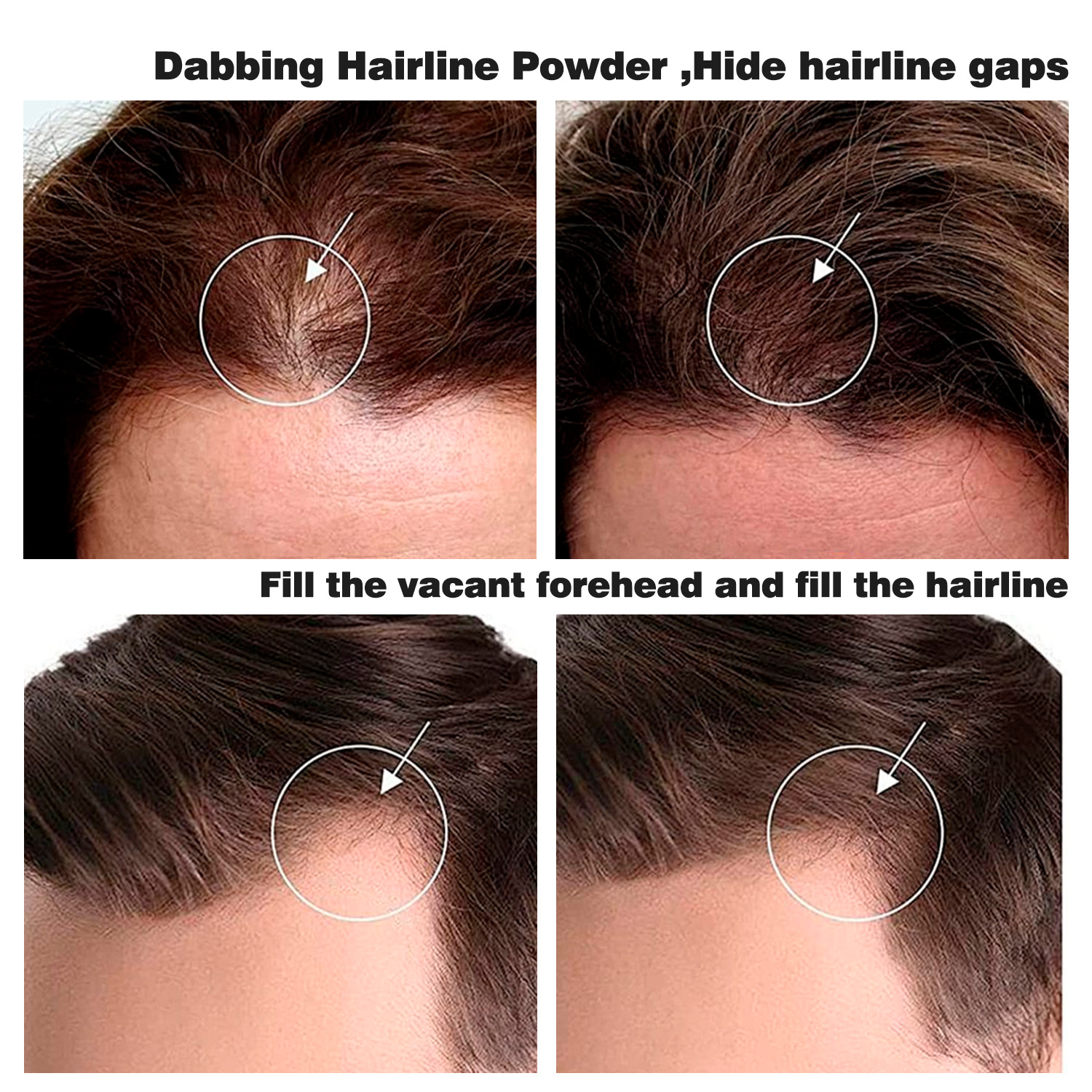 MAYCHEER Hairline Powder Shadow Filling Magic tool for modifying and filling the forehead, waterproof and sweat-proof hair replacement, cross-border foreign trade Application Scenario