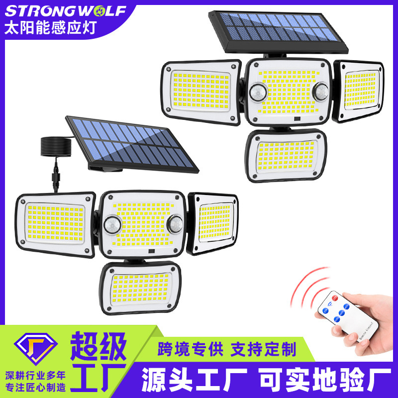 New cross-border exclusive solar outdoor courtyard high-brightness human-sensing waterproof courtyard road fence LED lights full figure