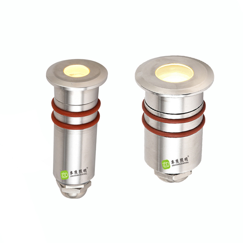 Cross-border LED embedded mini spotlights 1W and 3W swimming pool ground lights, 304 stainless steel square step ground lights details Picture