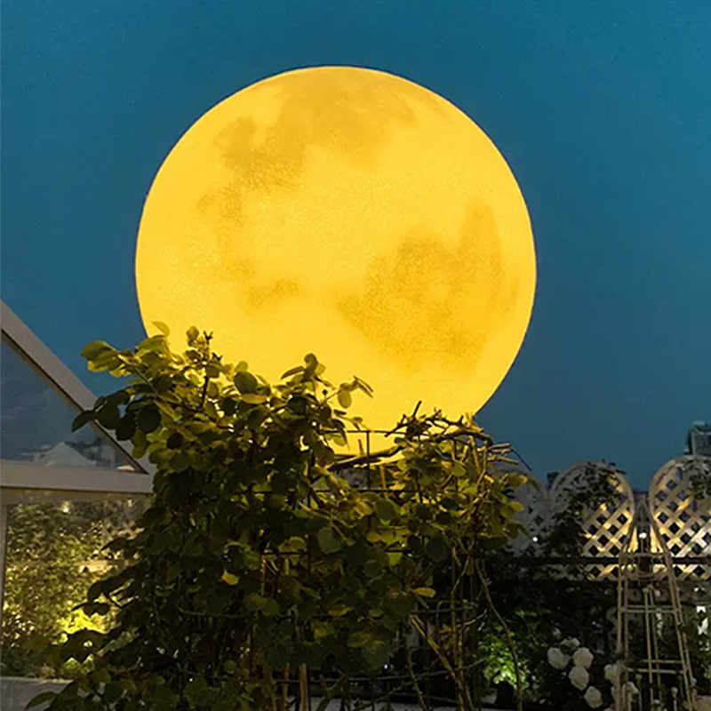 Moon lamp, outdoor solar lawn lamp, courtyard moon lamp, yard garden landscape decoration, spherical waterproof floor lamp Item Picture