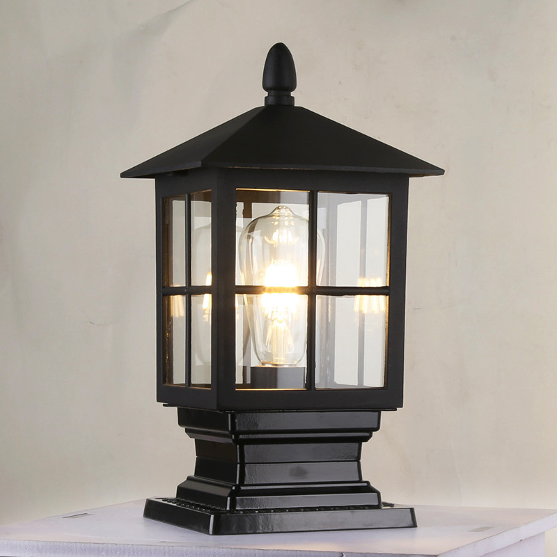 Factory direct sales of simple aluminum outdoor column head lamps, waterproof and rust-proof garden lamps, villa garden fence lamps, lawn lamps full figure