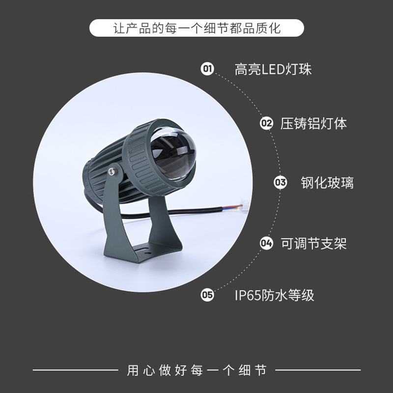 led outdoor waterproof high-end spotlight, outdoor building beam light, long-range spotlight, exterior wall lighting floodlight Application Scenario