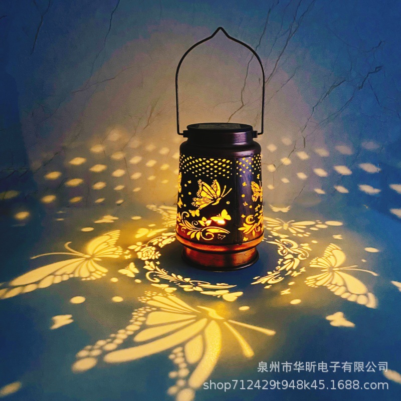 Cross-border in-stock solar butterfly lamps, hummingbird lanterns, projection lamps, courtyard and garden decoration, outdoor solar chandeliers full figure
