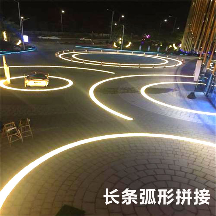 led floor tile light, arc-shaped long strip square light, embedded outdoor waterproof buried line light, sensor floor light Specification drawing