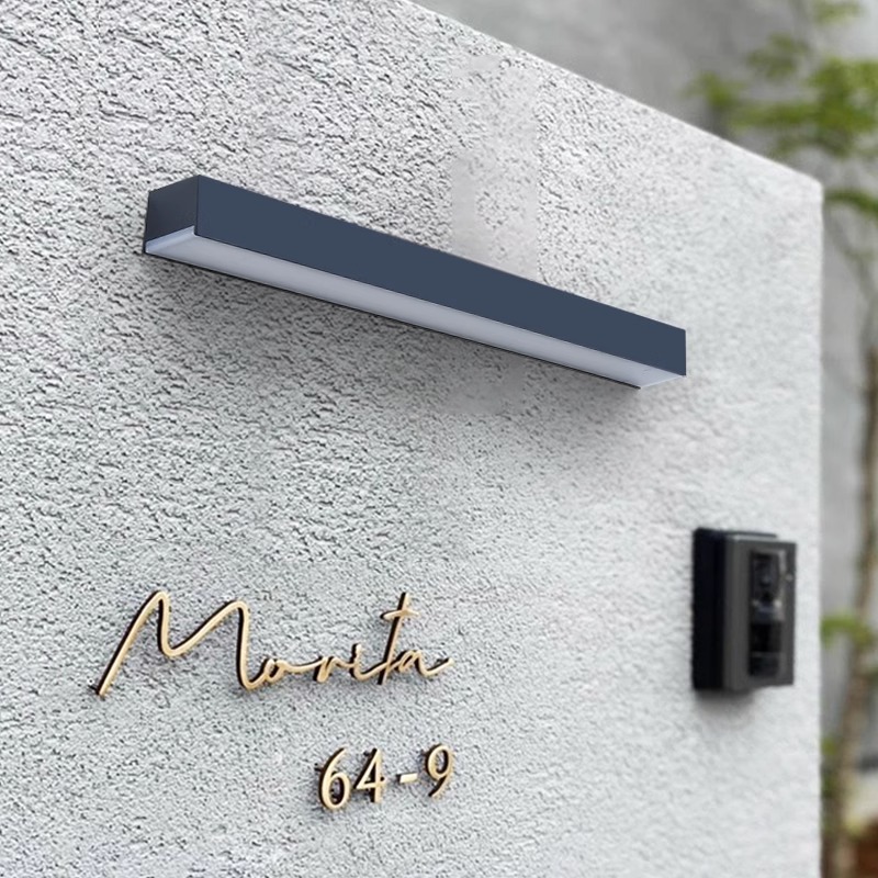 Solar-powered outdoor wall lamps, courtyard fence lamps, villa courtyard exterior wall doorplate decorative lamps, outdoor waterproof wall-washing lamps details Picture