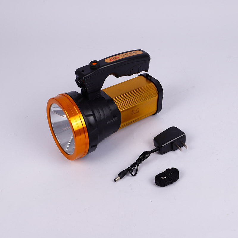 Portable searchlight, led hand-held light, outdoor multi-functional patrol light, handheld high-intensity light, rechargeable waterproof emergency light Specification drawing