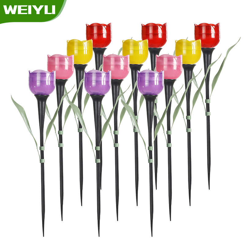 Solar tulip lamp, solar lamp, outdoor garden lamp, automatic lighting at dark, ambient light, waterproof night light Item Picture