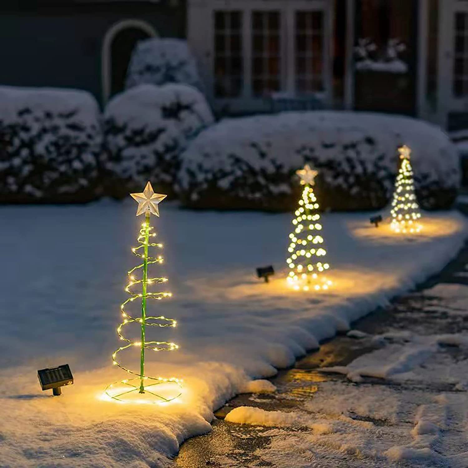 Cross-border solar Christmas tree, Halloween tree decoration, artificial Christmas tree, lawn light, solar LED landscape light Application Scenario