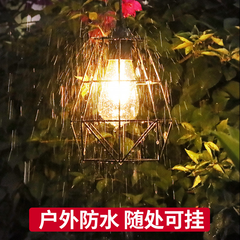 Yinglang solar chandelier, outdoor waterproof courtyard garden fence umbrella frame, household hanging lamp, ultra-bright LED waterproof lamp Specification drawing